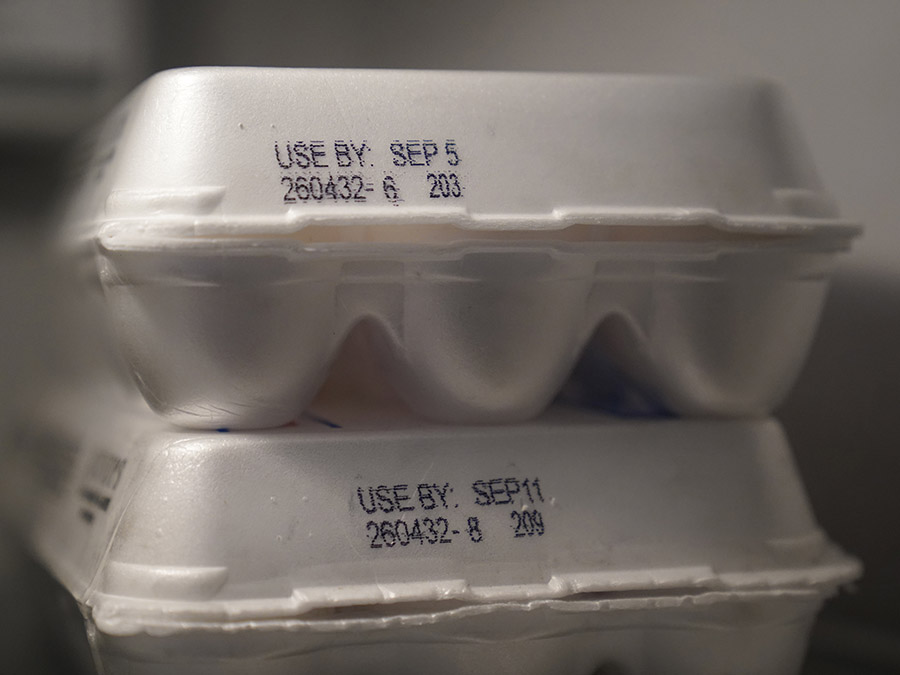 Labels Food Waste egg carton use by date expiration