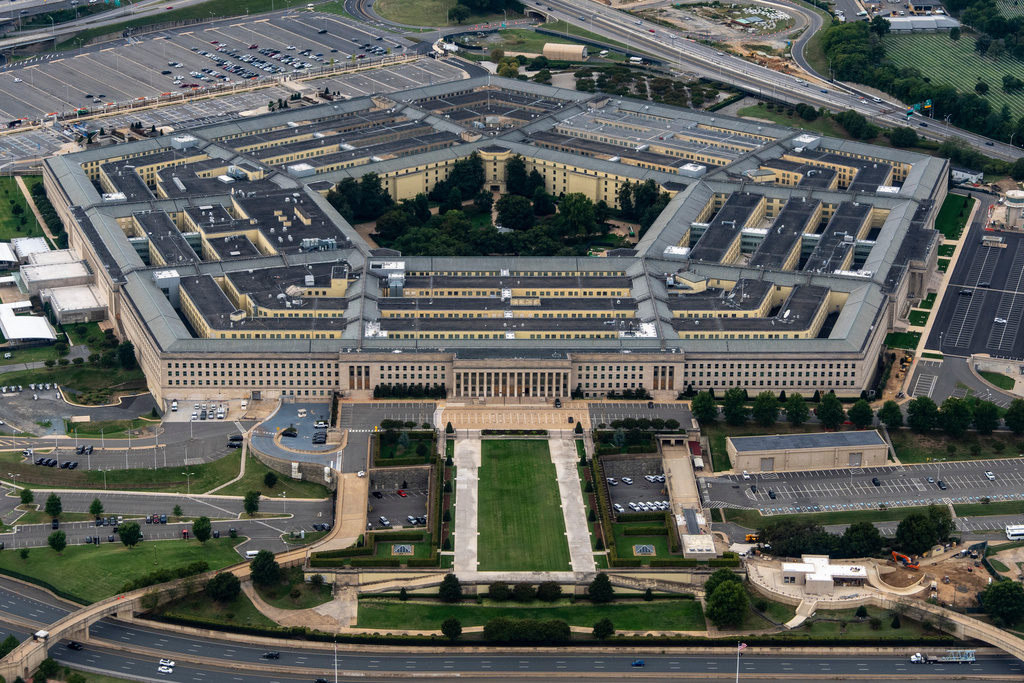The Pentagon, the headquarters for the U.S. Department of Defense, is seen from the air, Sept. 20, 2025, in Arlington, Va.