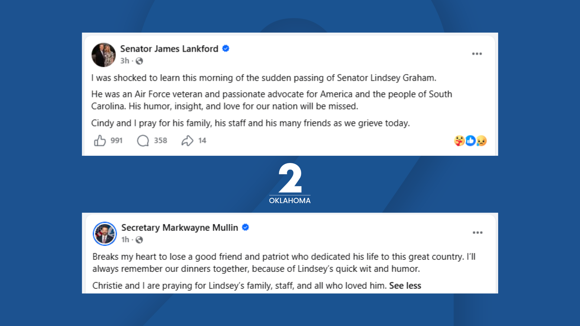 Senator Lankford, Secretary Mullin respond to Lindsey Graham's death