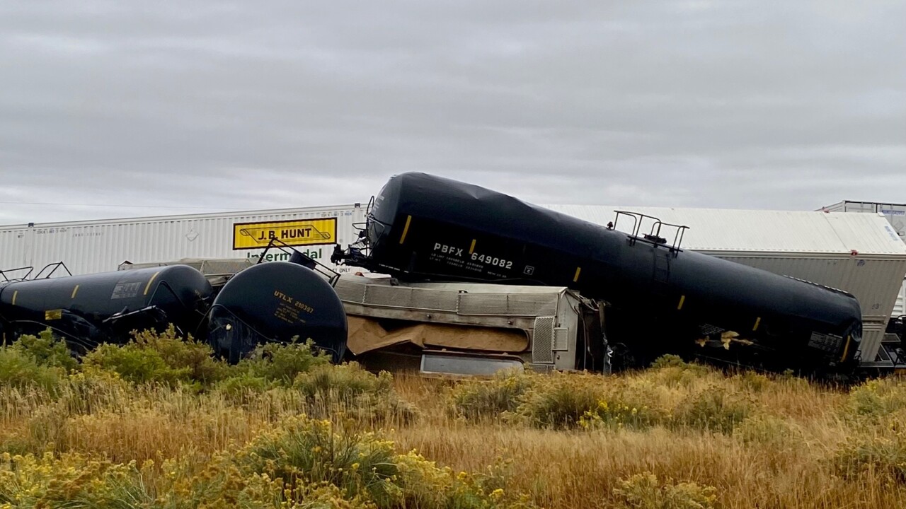 Train derailment near Bridger