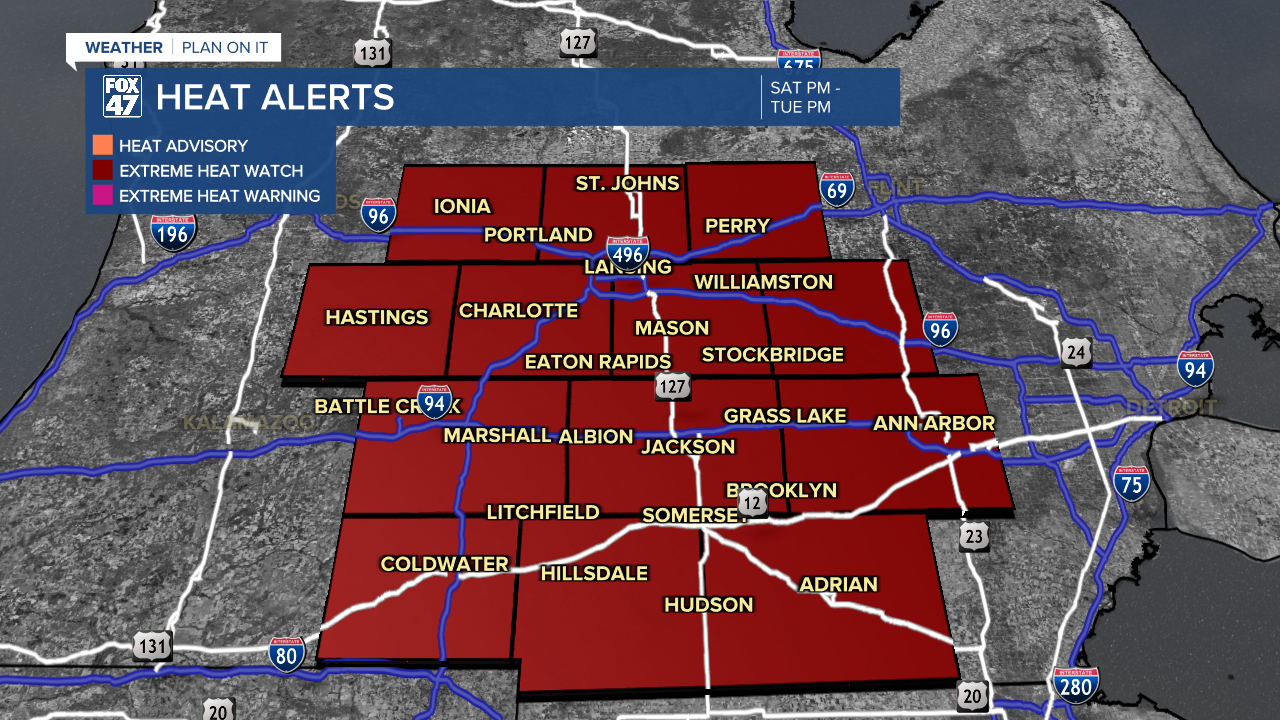 Extreme Heat Watch in Effect Saturday PM