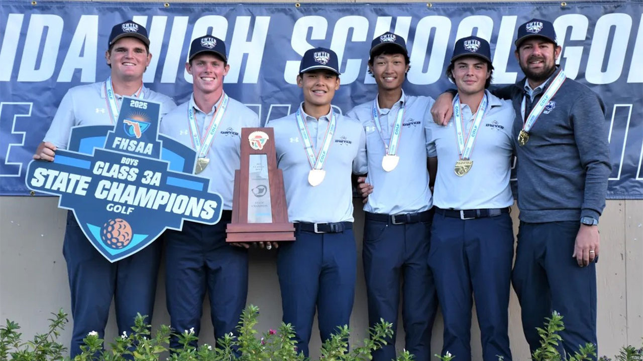The Dwyer High School Boys Golf Team won the 3A FHSAA State Championship, completing an undefeated season!