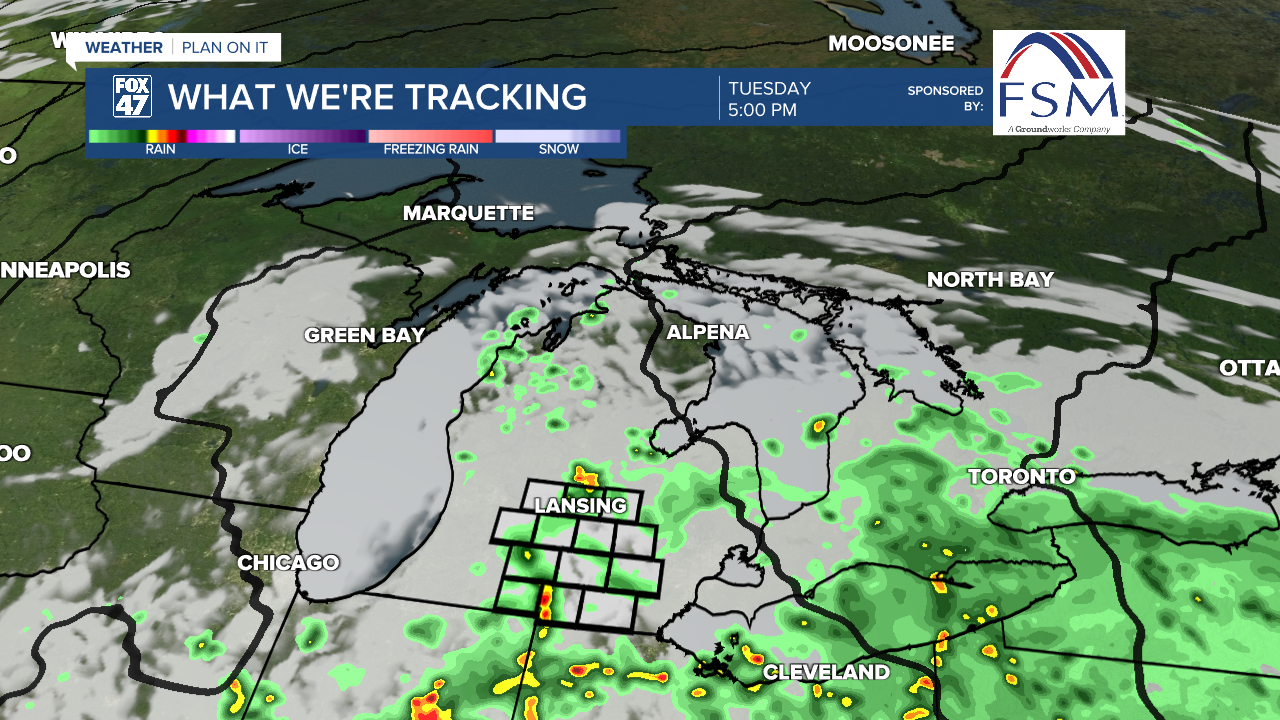 Scattered thunderstorms possible Tuesday afternoon