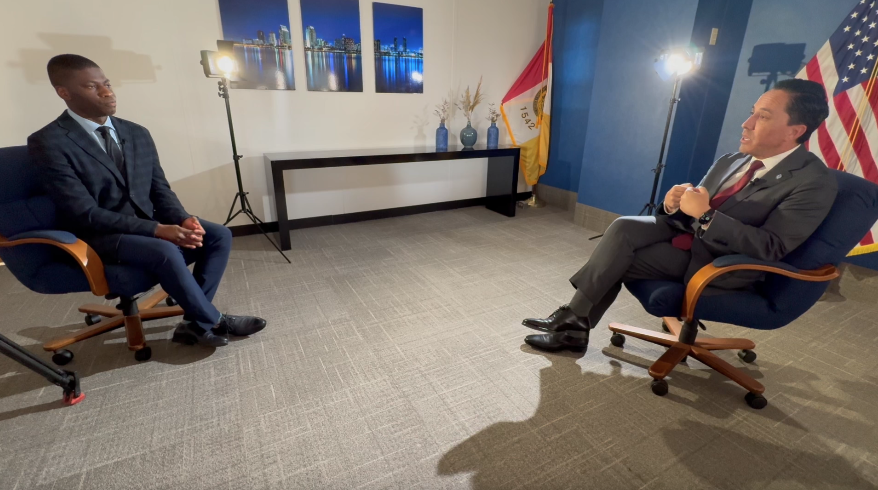 MAYOR GLORIA FLOOD INTERVIEW WITH WALE