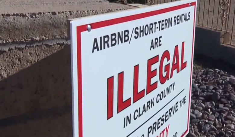 Illegal short-term rentals sign