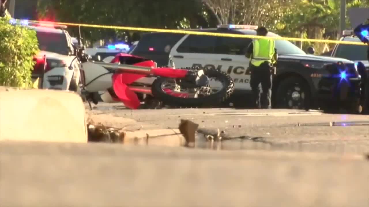 Stanley Davis III dirt bike crash scene in Boynton Beach
