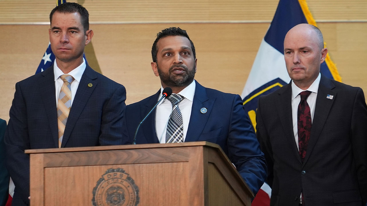 Kash Patel speaks at a news conference