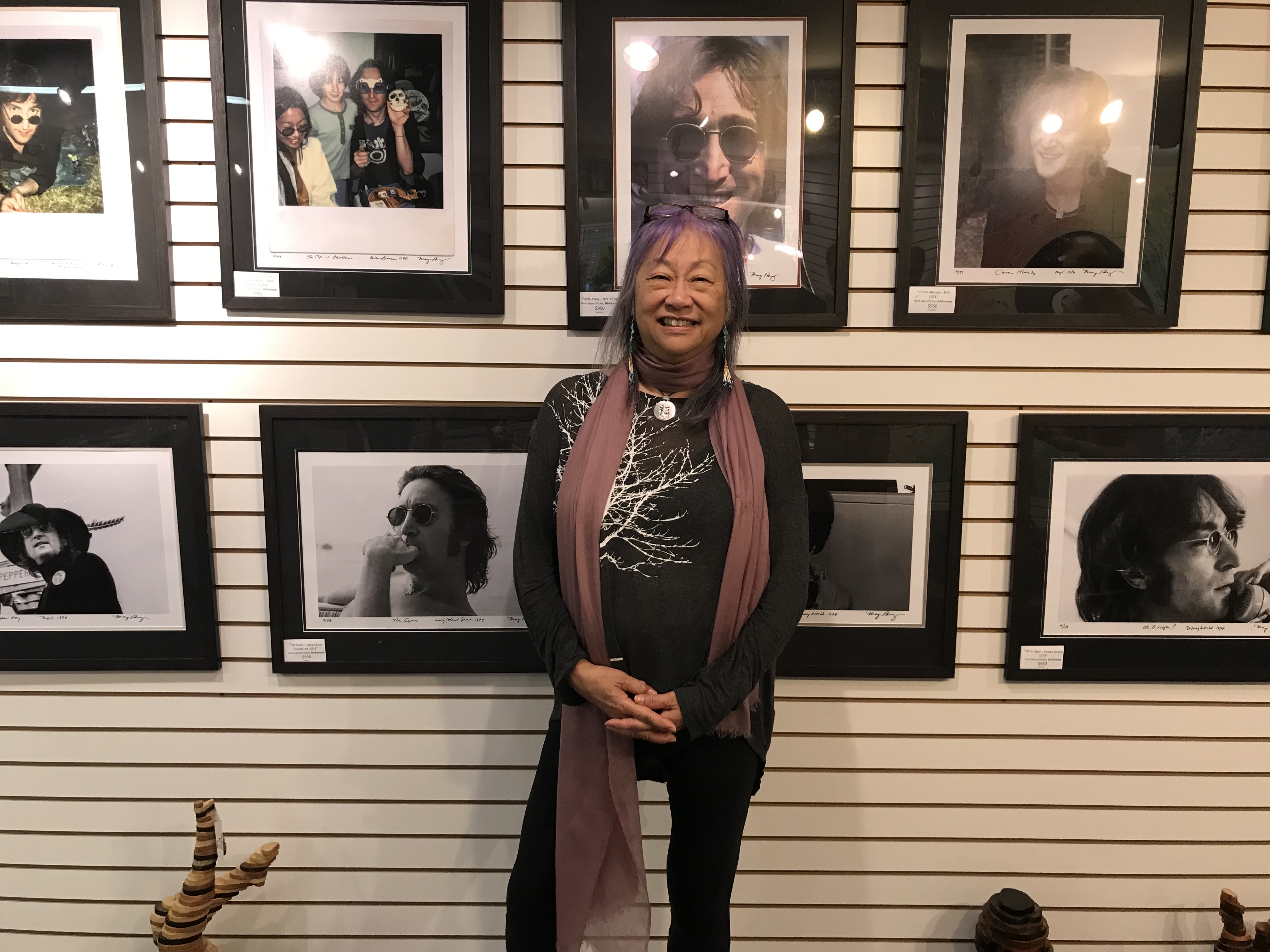 May Pang with artwork_photo