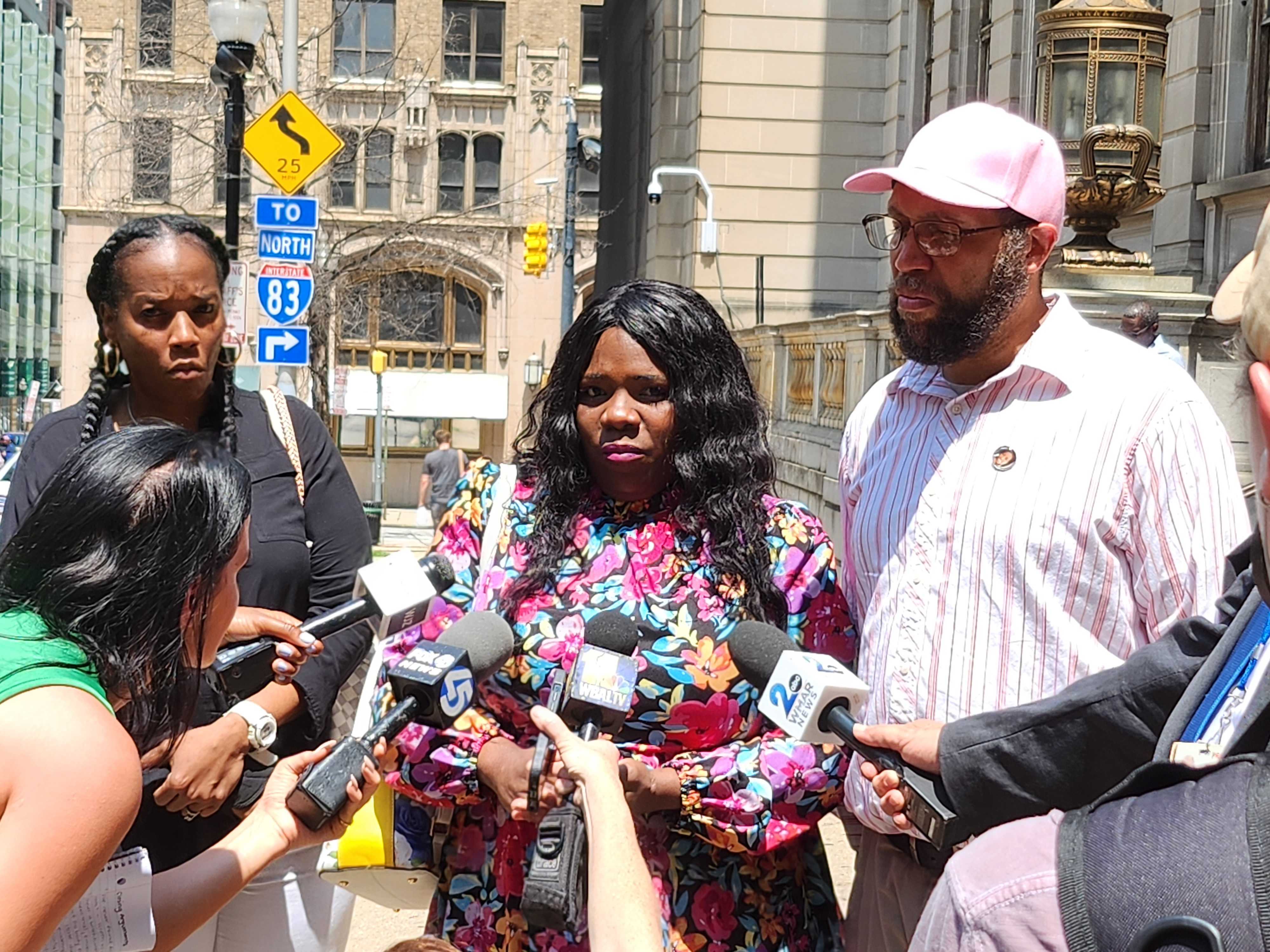 Akia Eggleston's family outside court