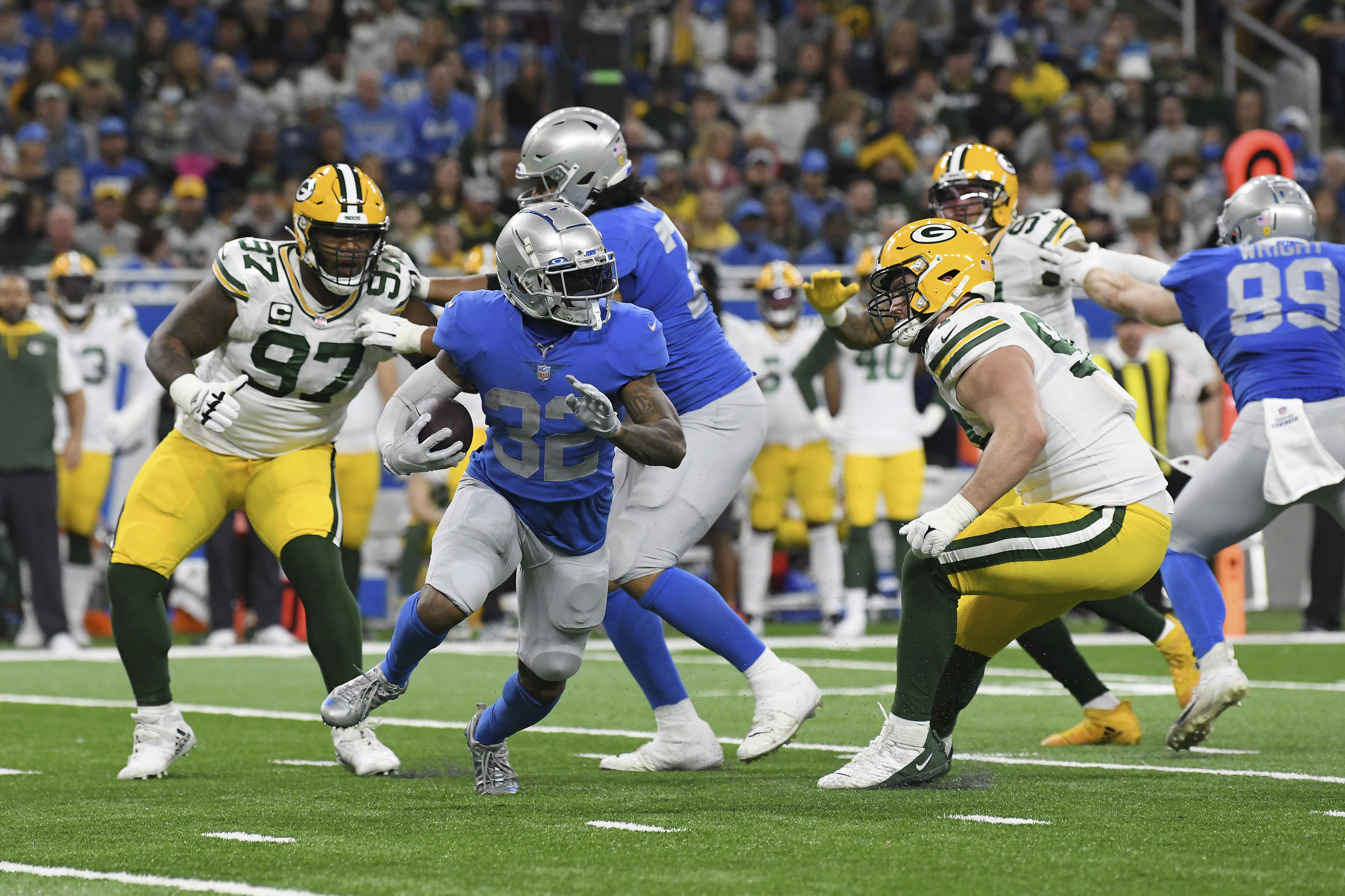 D'Andre Swift Packers Lions Football