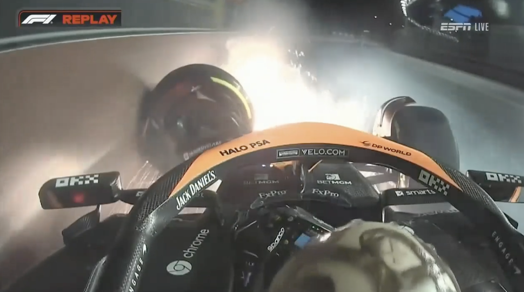 Lando Norris crash - 2023 Las Vegas Grand Prix