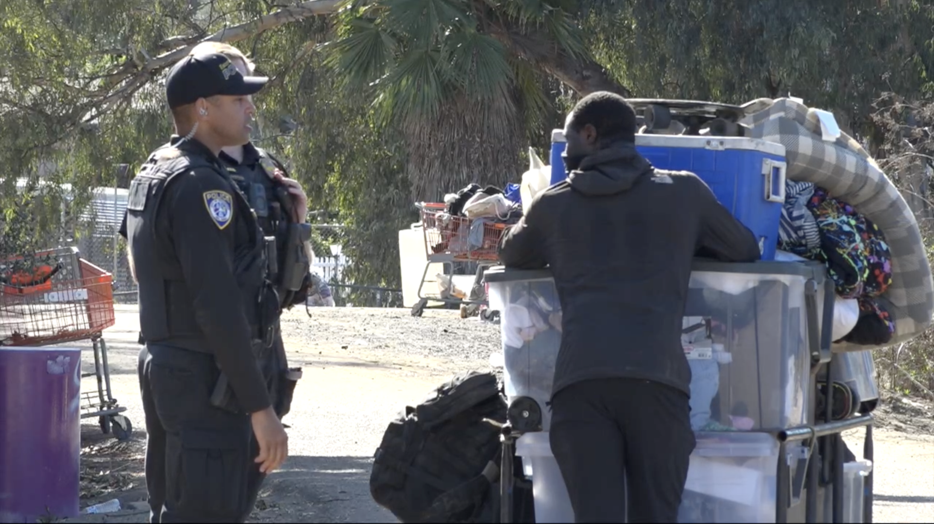Escondido sweeps homeless encampment near creek, no shelter beds available