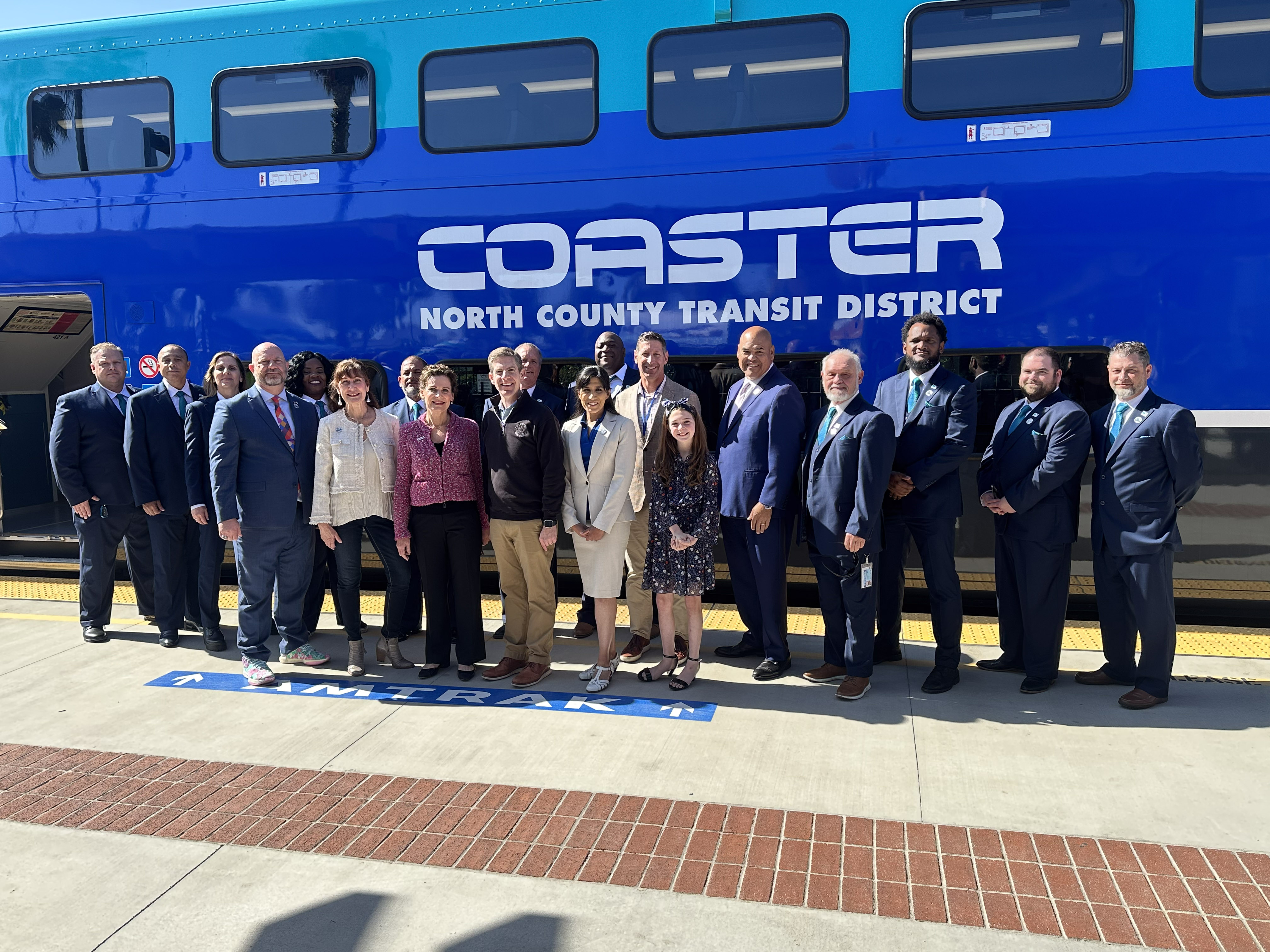 Coaster 30th anniversary celebration. Rep. Mike Levin (D-CA) was in attendance along with Priya Bhat-Patel, Mayor Pro Tempore of the City of Carlsbad, and Lesa Heebner, Mayor of Solana Beach and SANDAG Board chair. 