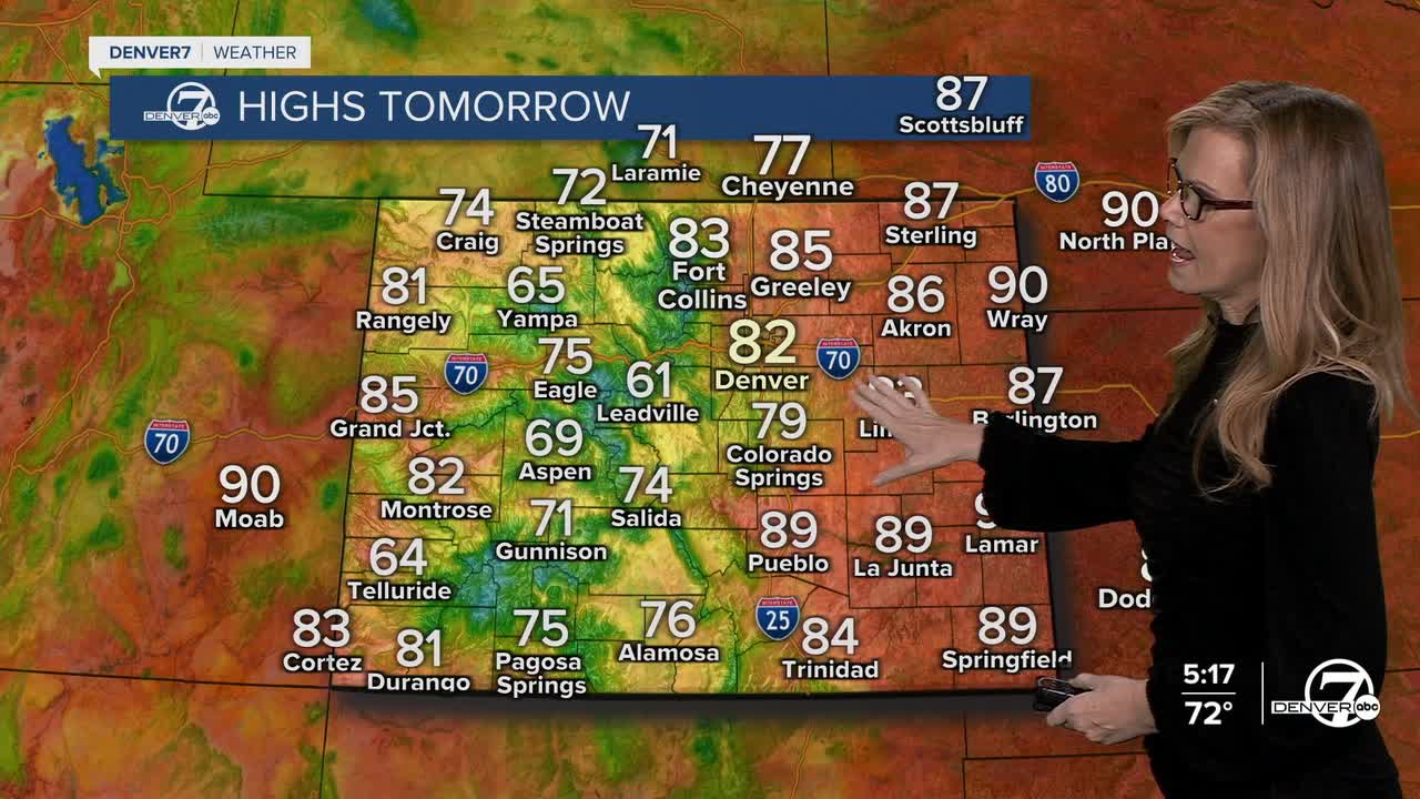 Highs on Sunday