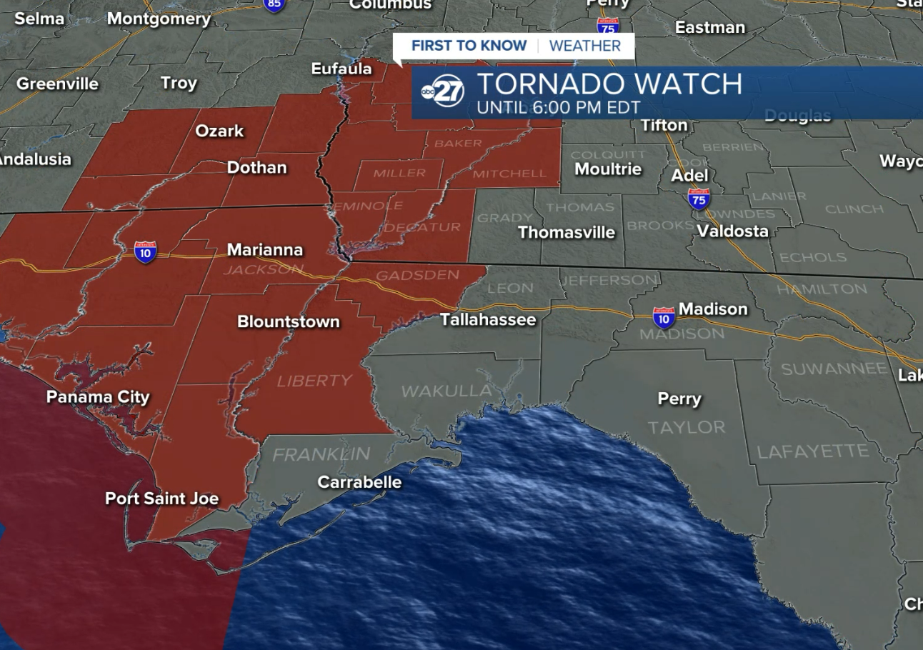 Tornado Watch in effect until 6 PM Saturday