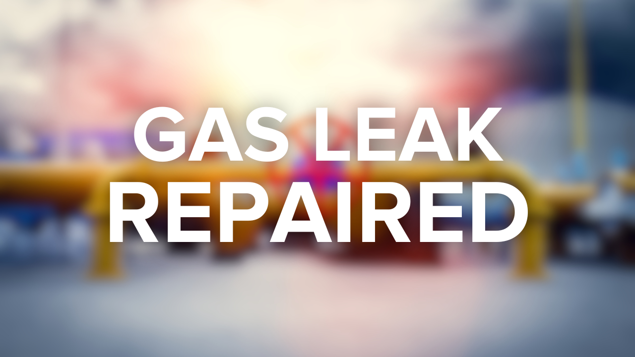 Gas leak repaired