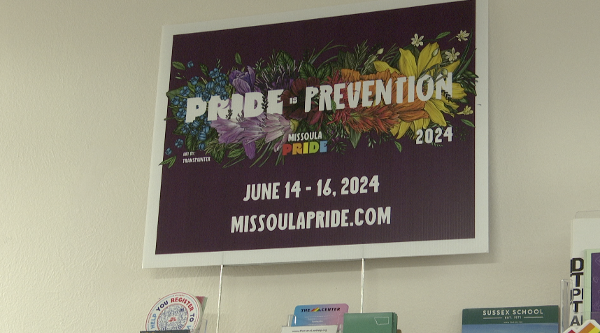 Missoula Pride sign at the Center, Missoula