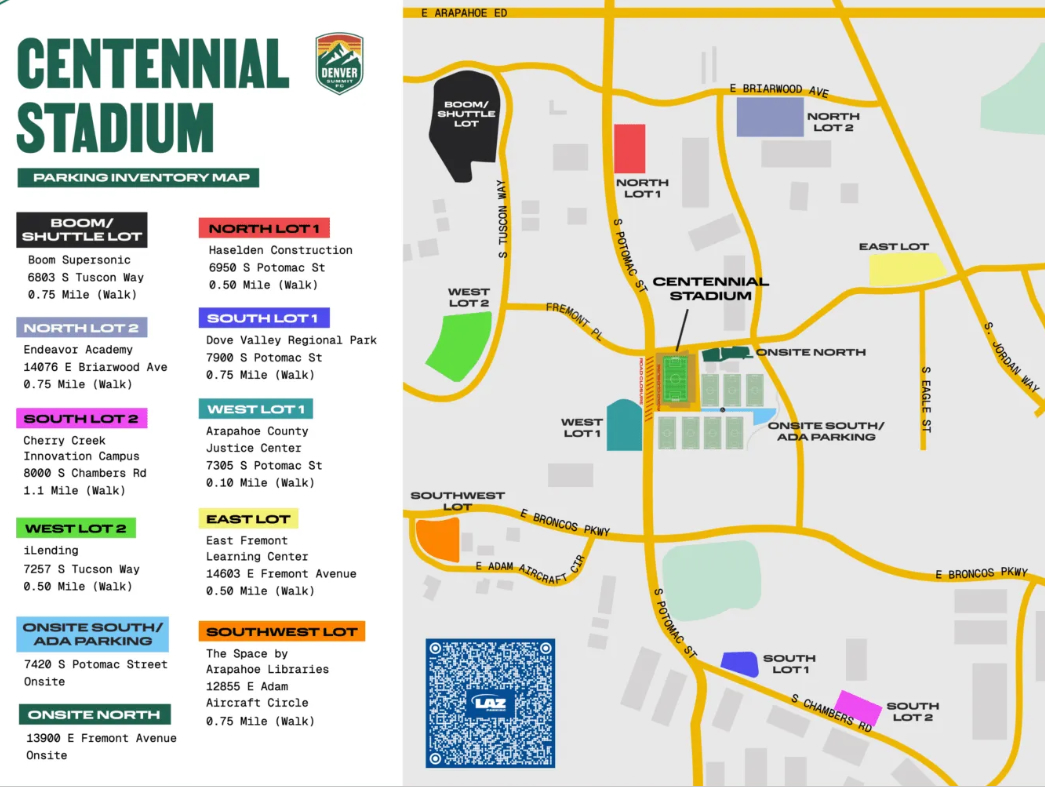 Denver Summit FC's first game at Centennial Stadium is almost here! Don't get stuck without a parking plan!