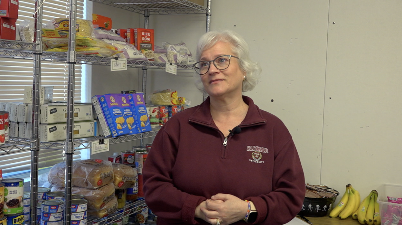 A retiring Oceanside teacher built a food pantry inside her classroom to fight student hunger.