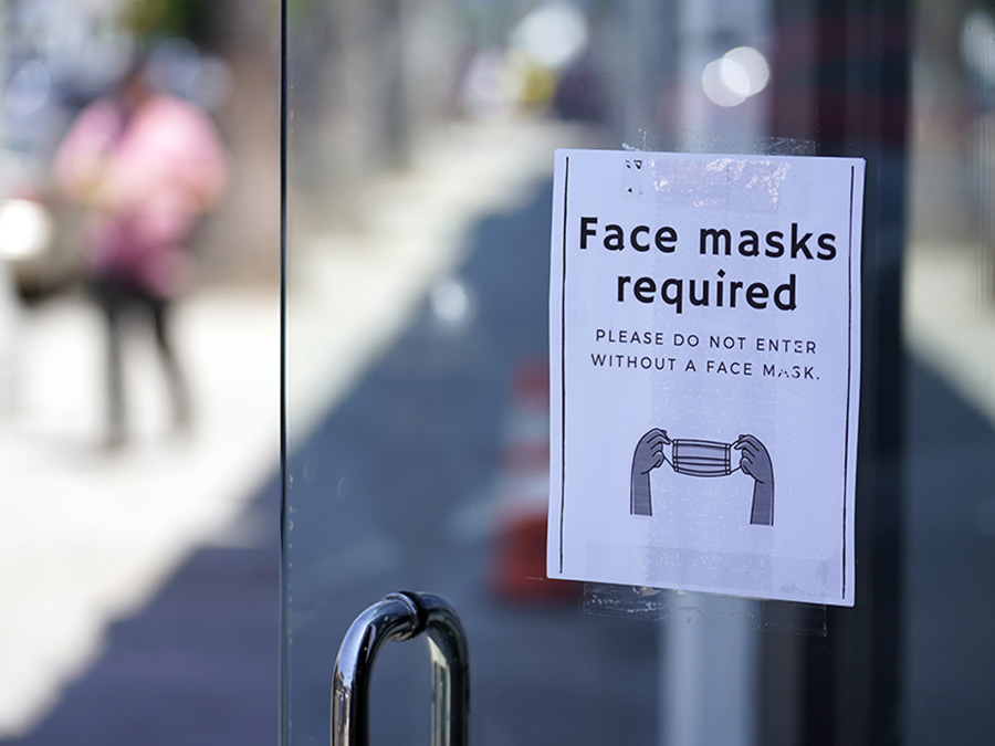 face masks required sign ap