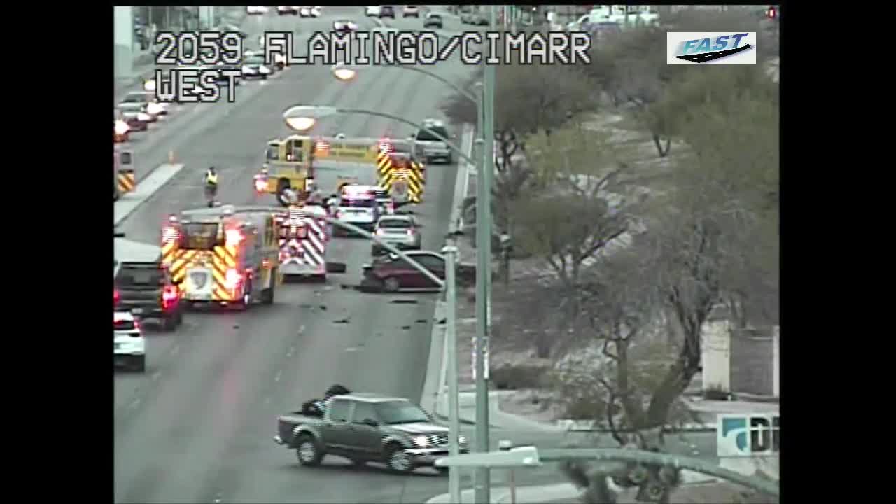 Crash blocking westbound lanes of Flamingo in southwest valley