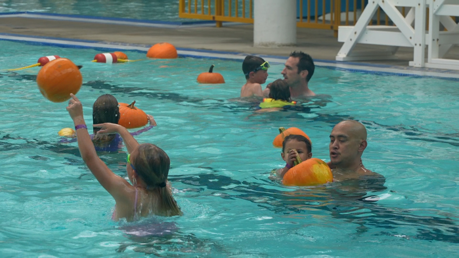 Lompoc Community Members swam for a floating pumpkin at Sunday’s "Dunkin' for Pumpkins” event. 