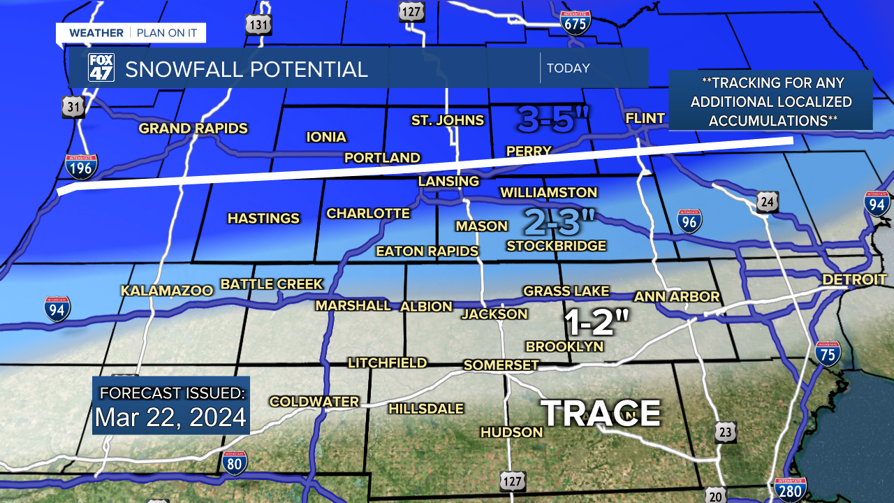 March 22nd AM Snow Map