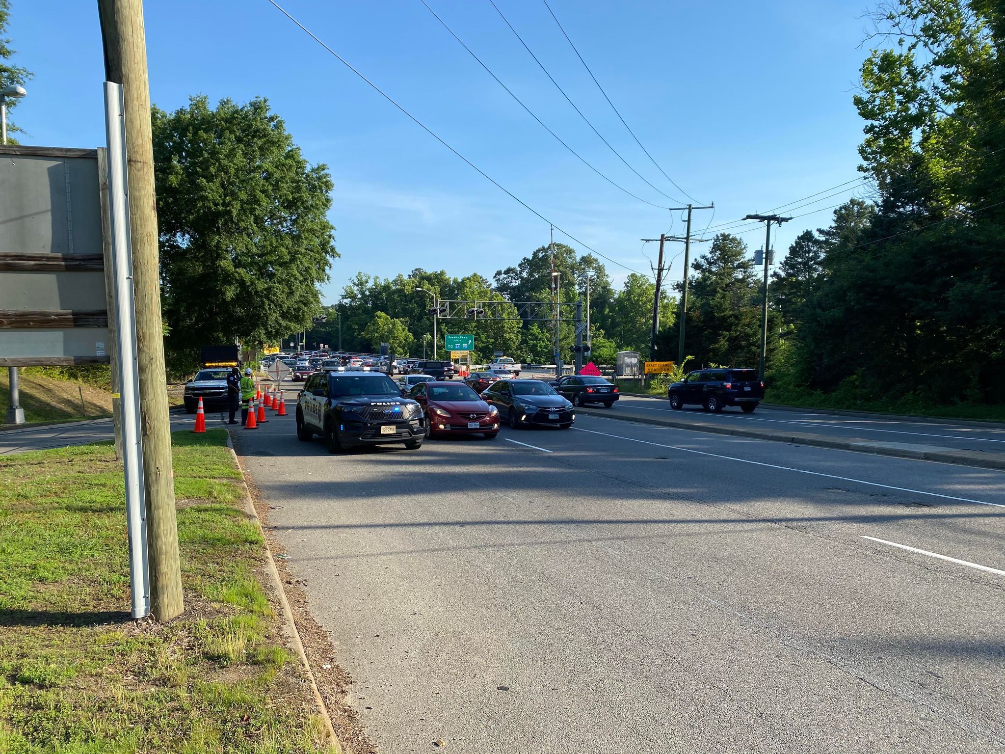 Forest Hill Avenue traffic after an incident on Powhite Parkway