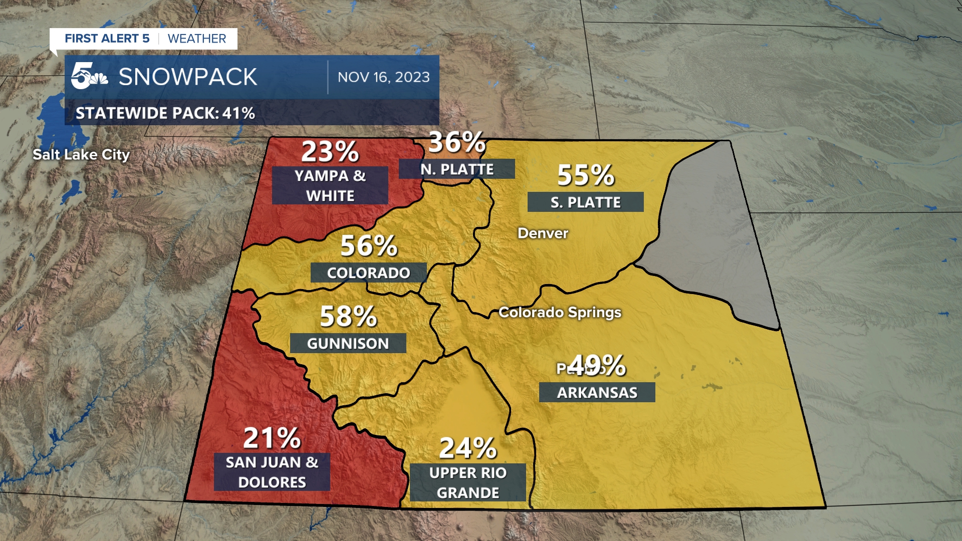 Colorado State Snowpack November, 16 2023