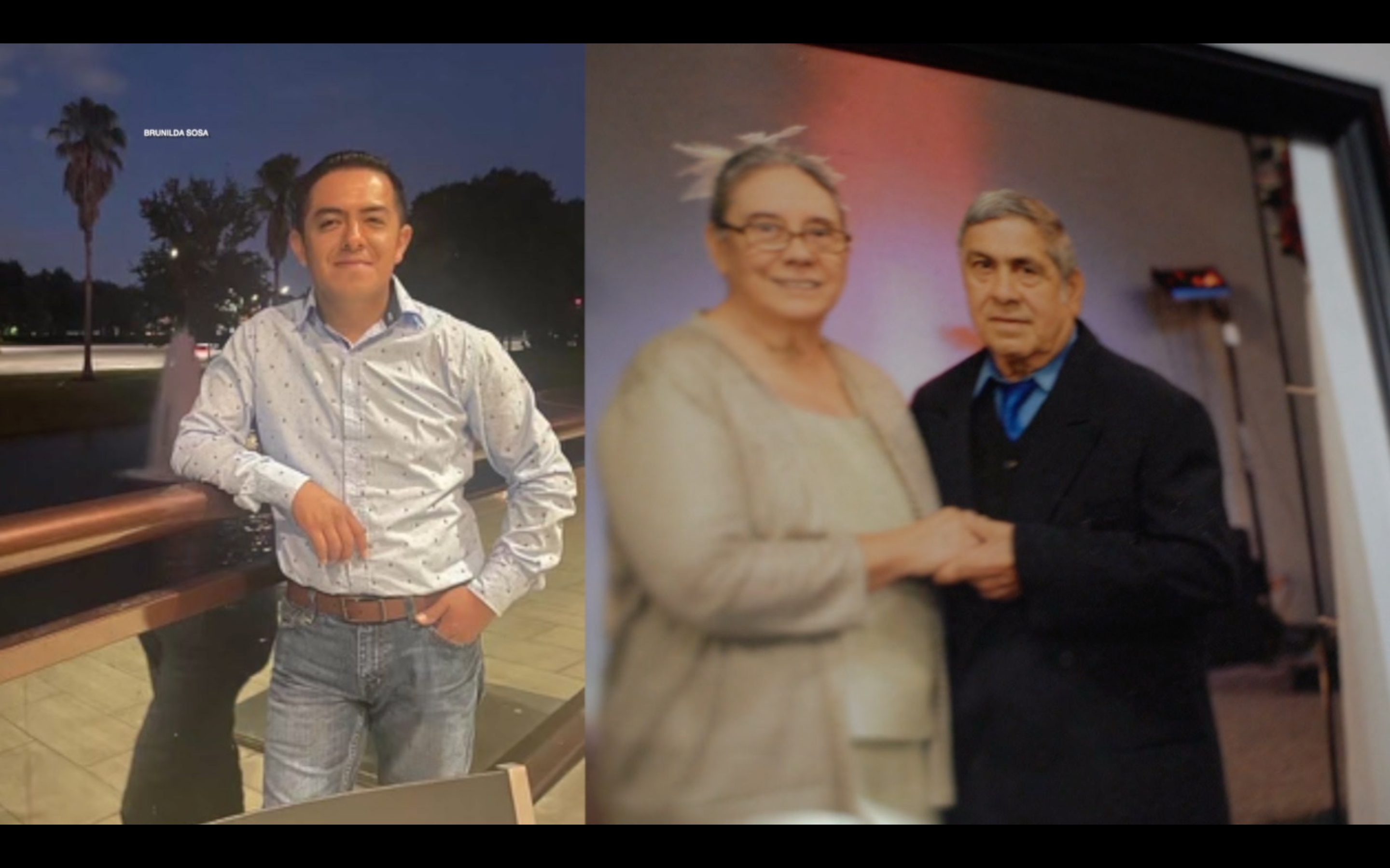David Camacho, 30 and Agustin Sosa, 73 with his wife Brunilda Sosa