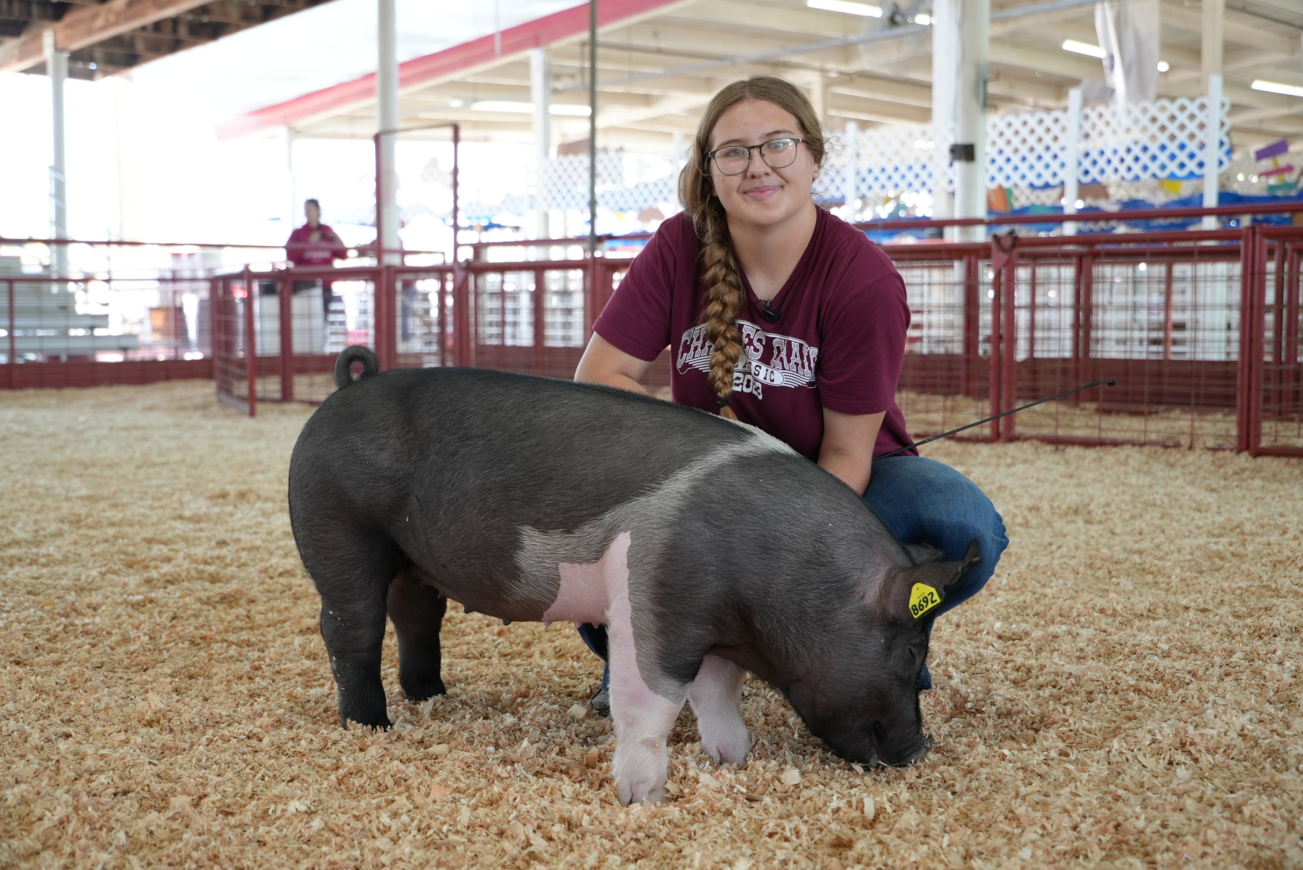Megan Thompson and her livestock project