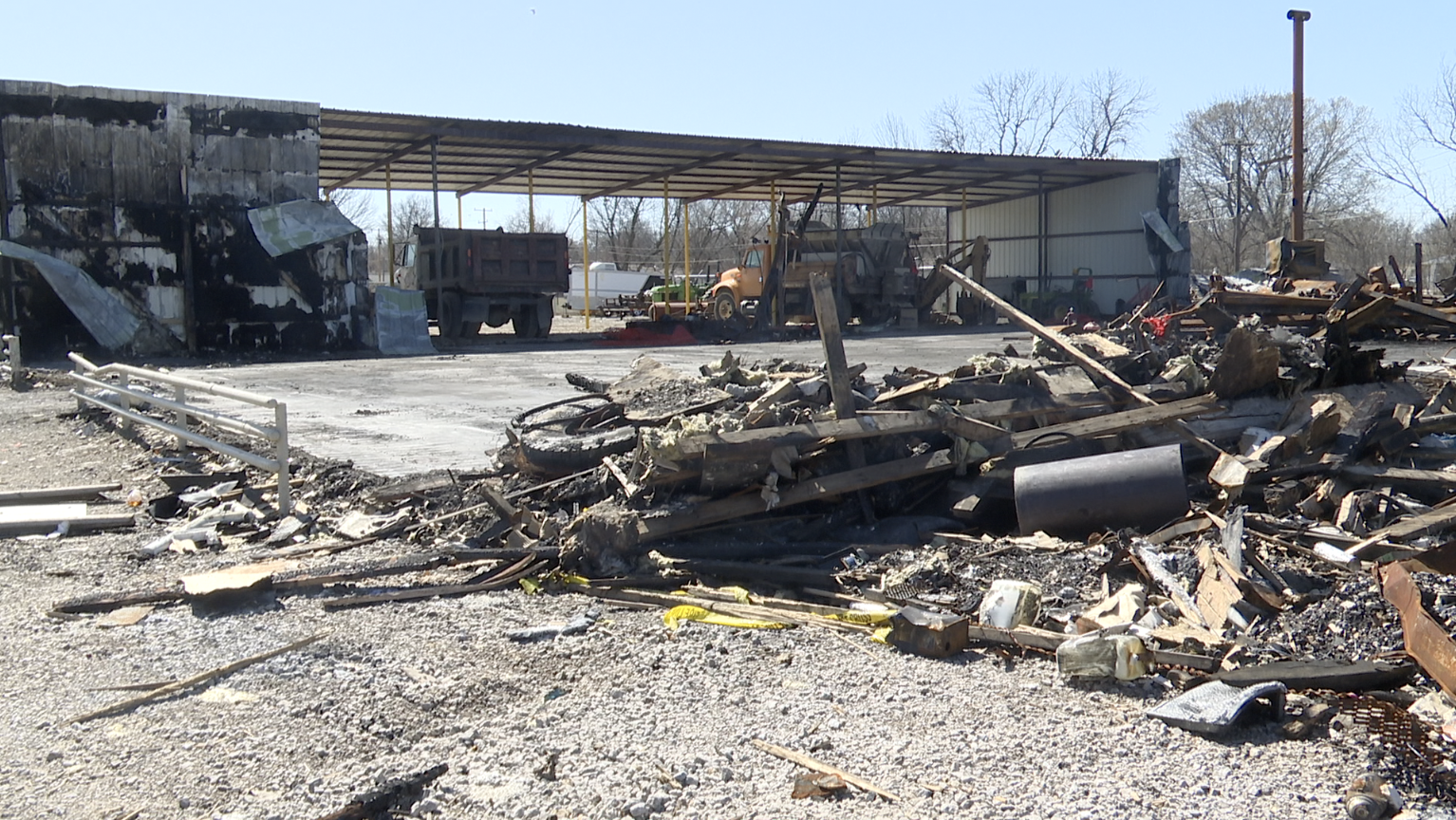 NOWATA PUBLIC WORKS BURNED