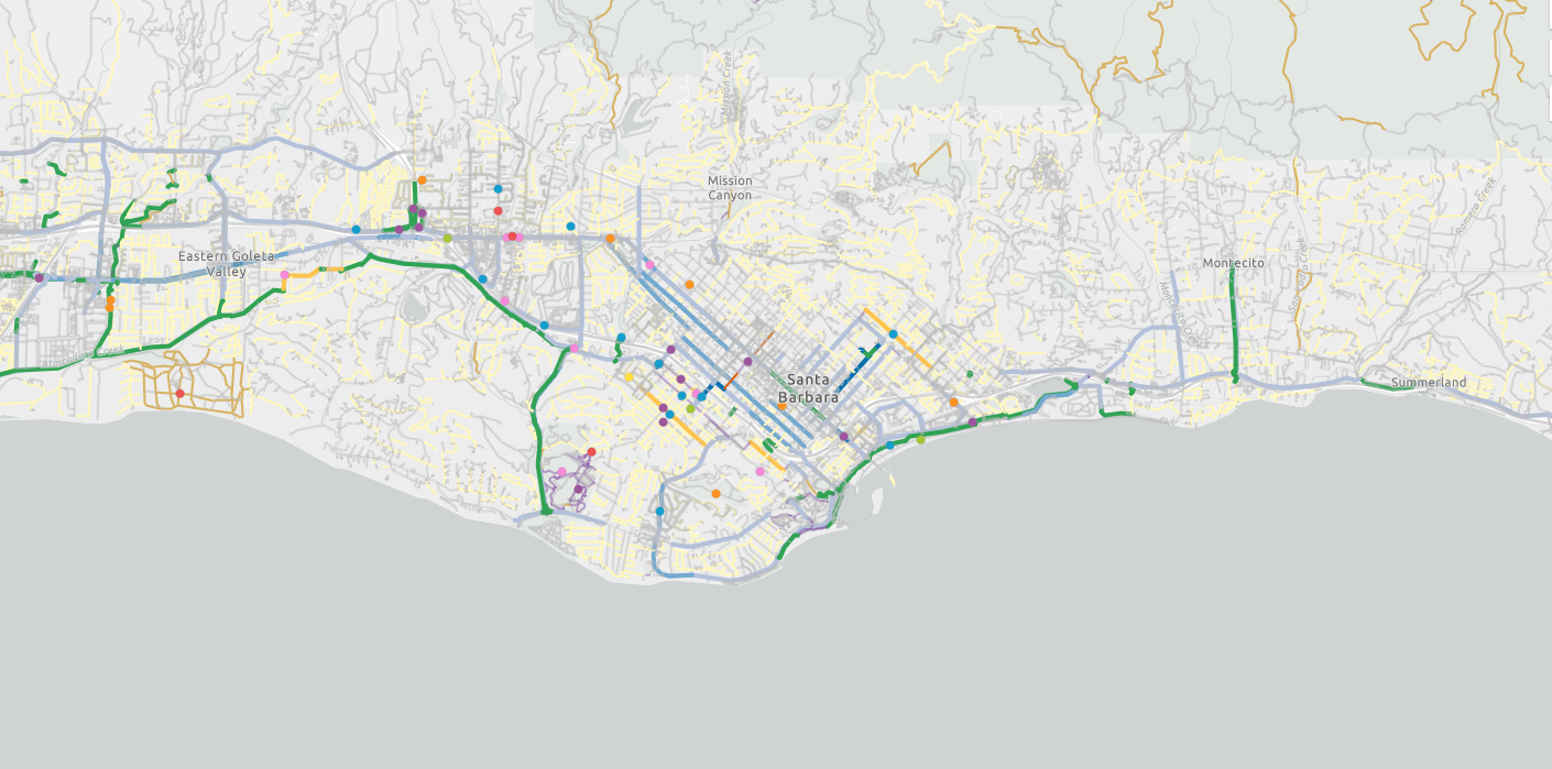 interactive bike map Santa Barbara