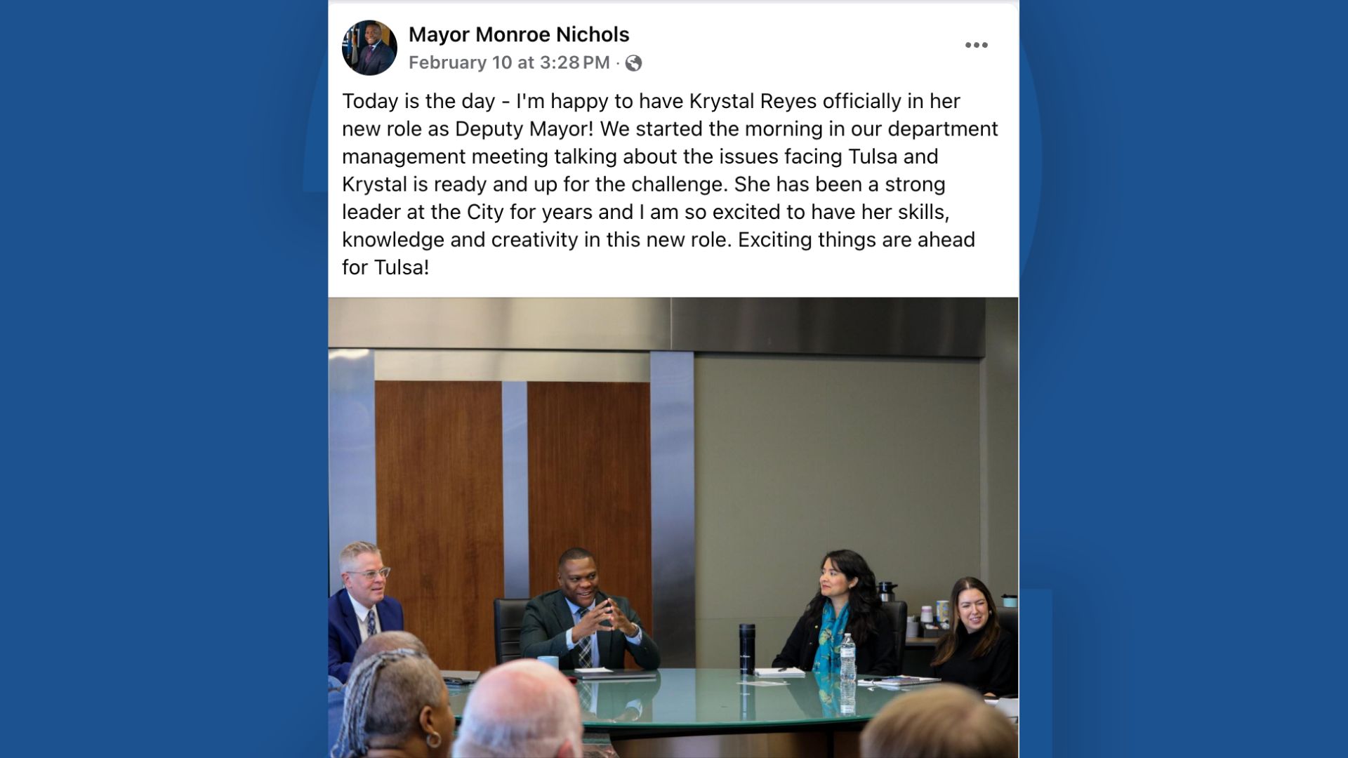 Deputy Mayor Krystal Reyes FB Post