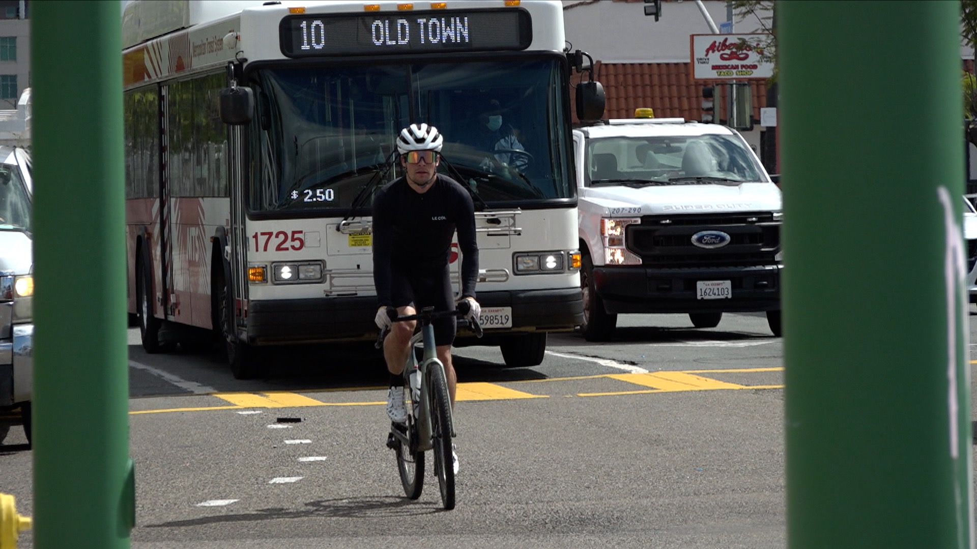 The main drag in City Heights has hardly any bike lanes.