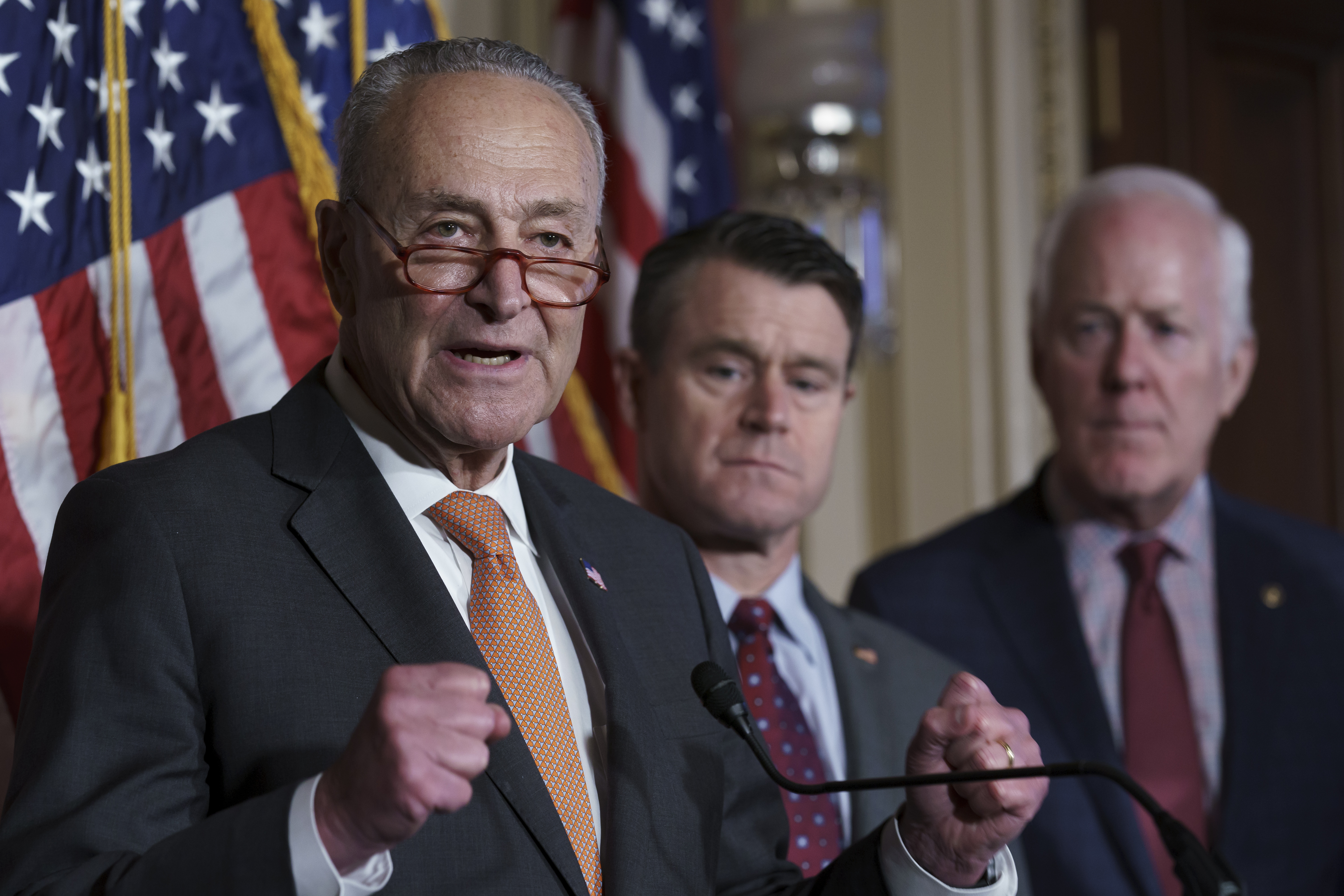 Chuck Schumer, Todd Young, John Cornyn