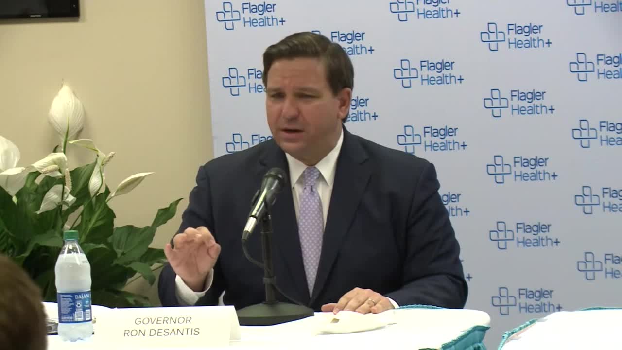 Gov. Ron DeSantis in St. Augustine, July 18, 2020
