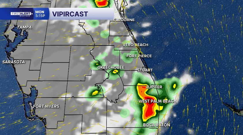Monday storms