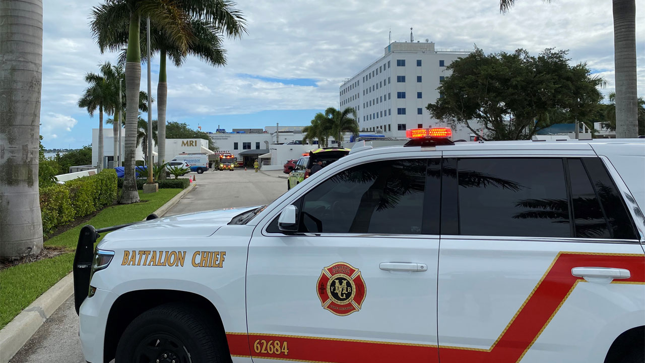 Fire crews at Cleveland Clinic Martin North Hospital