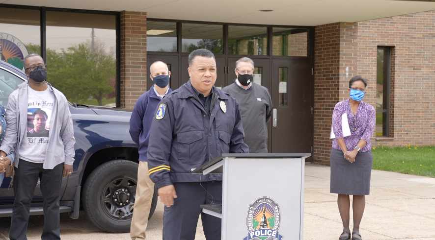 Chief Green at AT&T check ceremony 