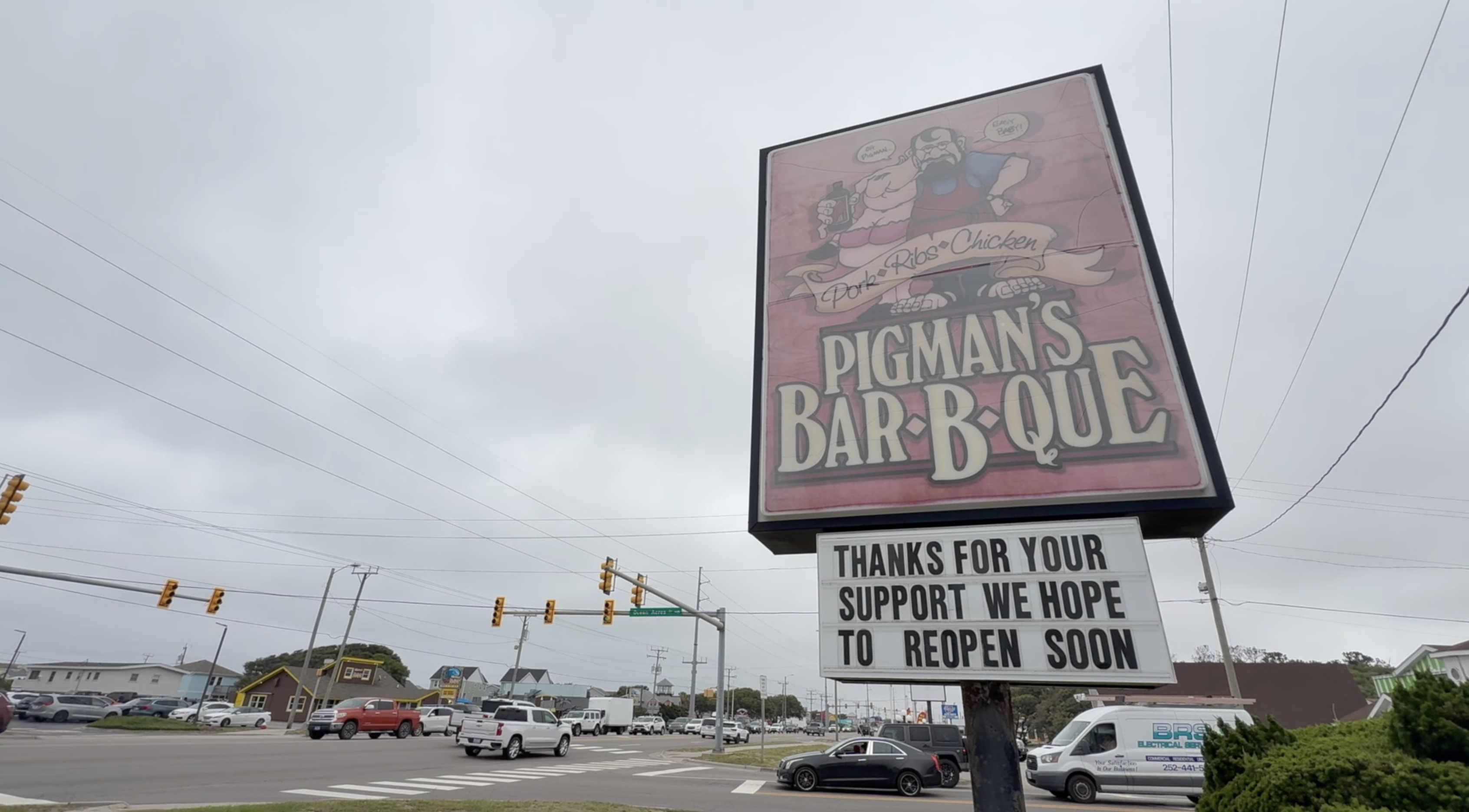 Fire at Pigman's Bar-B-Que Outer Banks