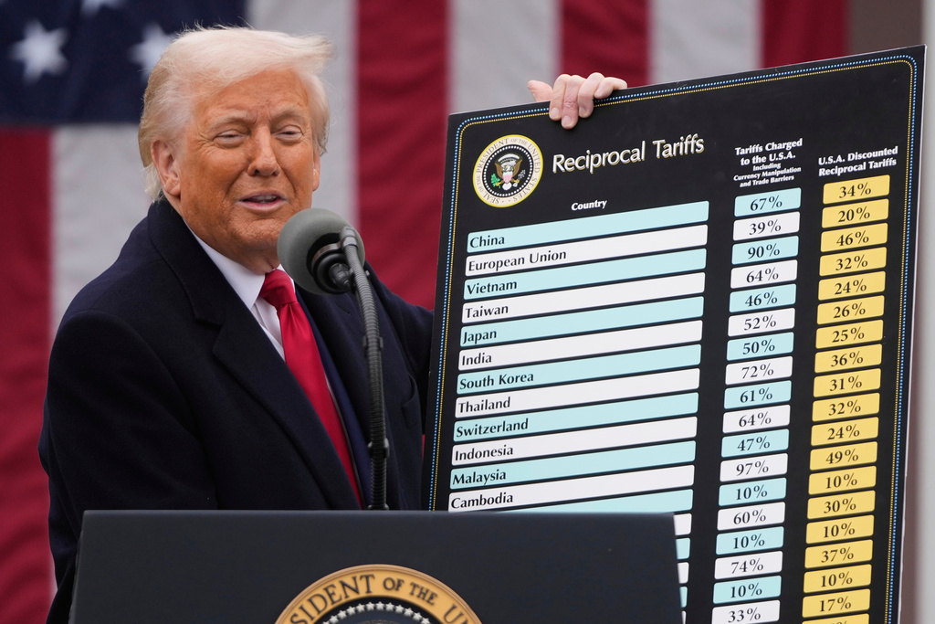 File photo of President Donald Trump speaking during an event to announce new tariffs.