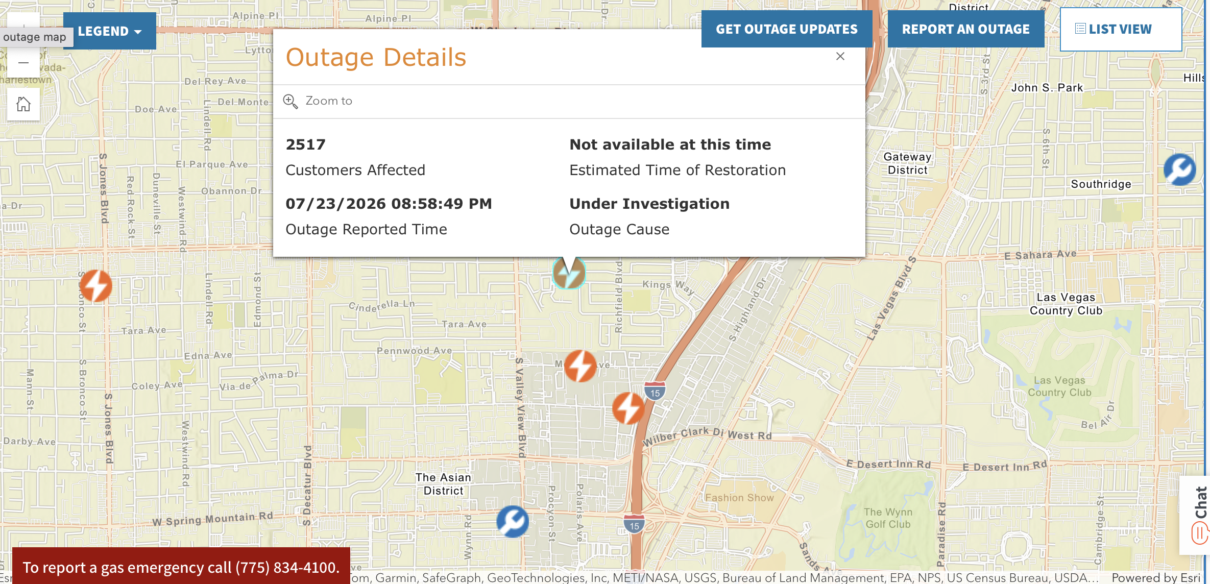 Power outage affects over 2,500 NV Energy customers near Sahara Ave., Valley View Blvd.