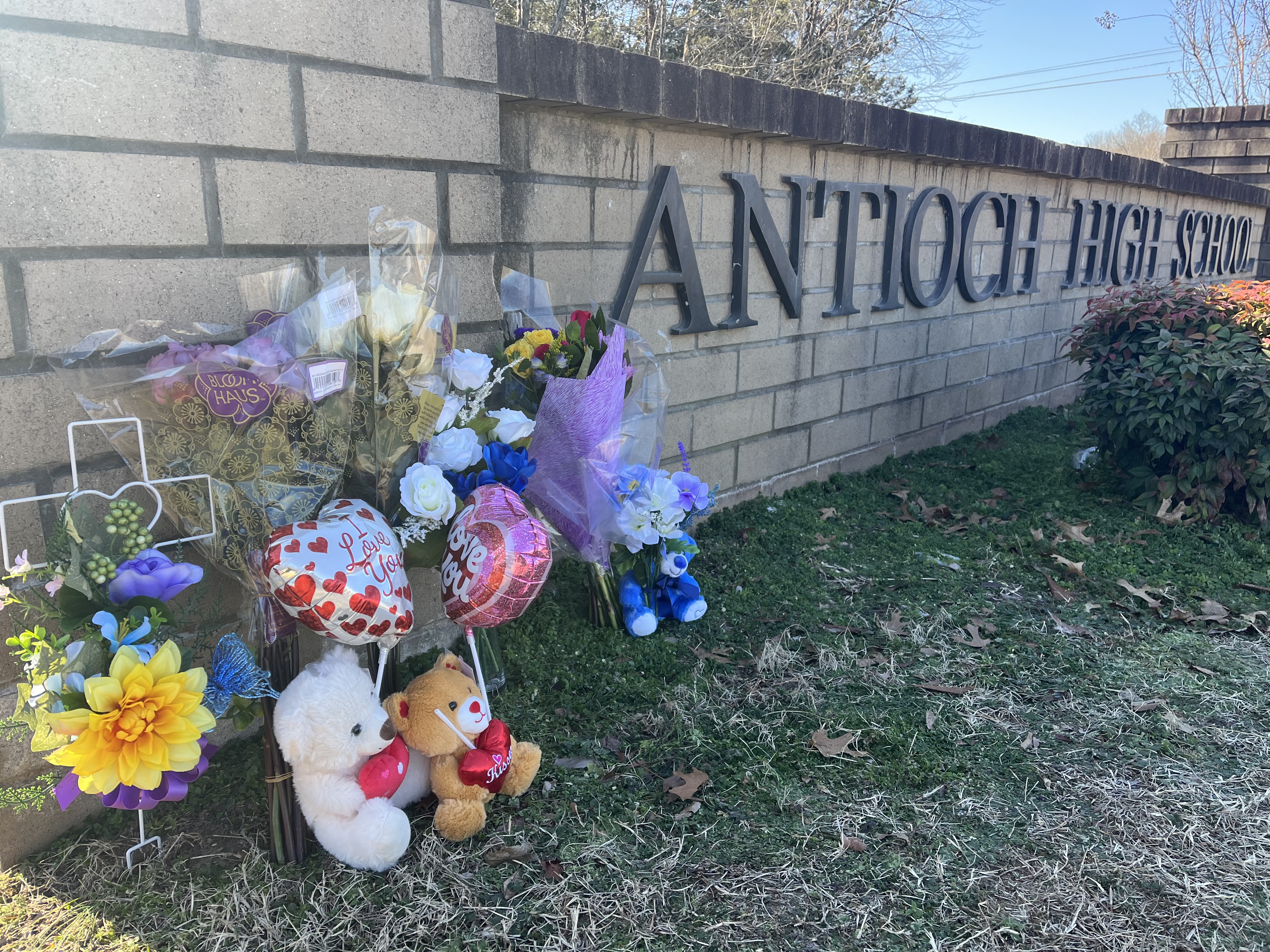 Memorial outside Antioch High School