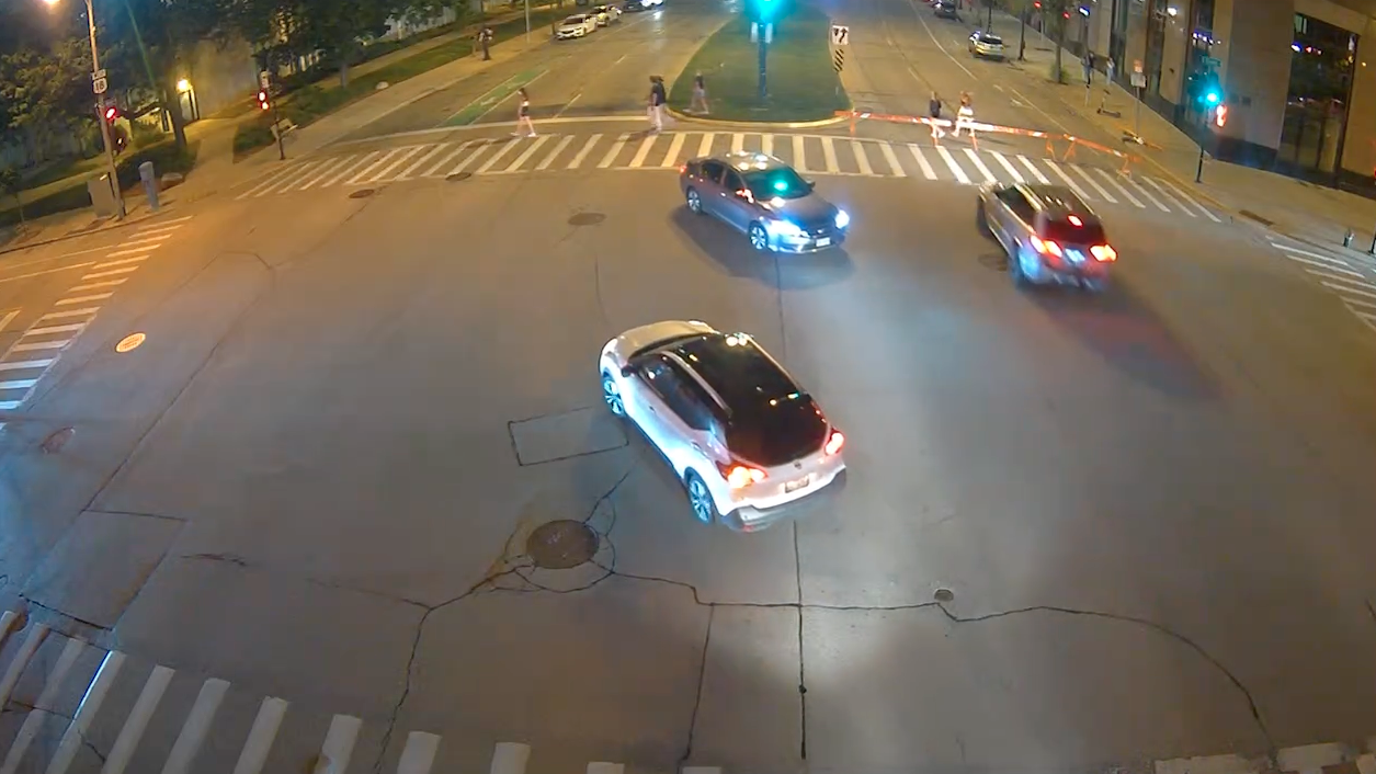 Driver crashes through barricade, seriously injuring two women in downtown Milwaukee