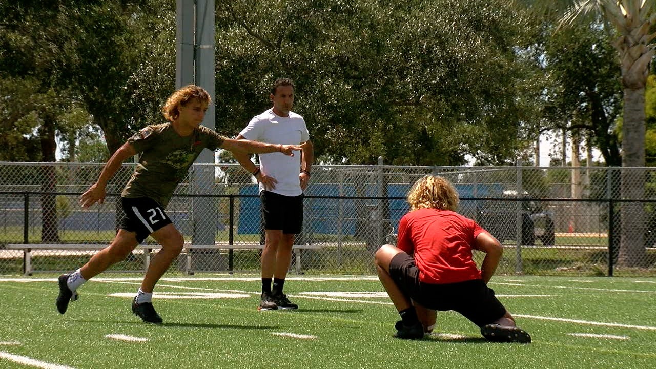 The Gramatica Family working on kicking
