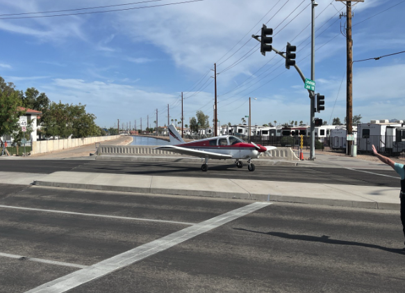 mesa gilbert and main plane landing
