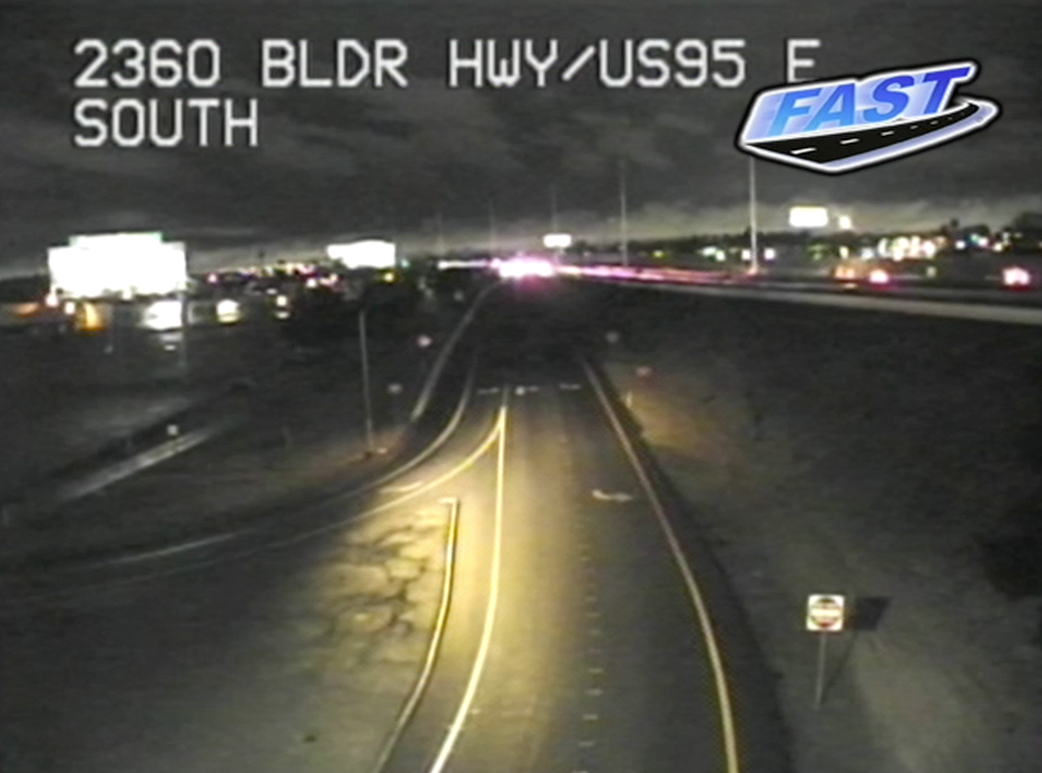 Police response seen on traffic camera at Boulder Highway and US-95 on February 20, 2024