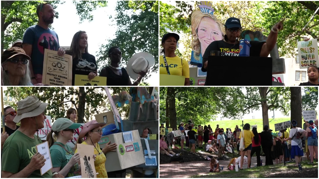 Virginians rally at Capitol to demand pause on data center permits amid water, energy concerns