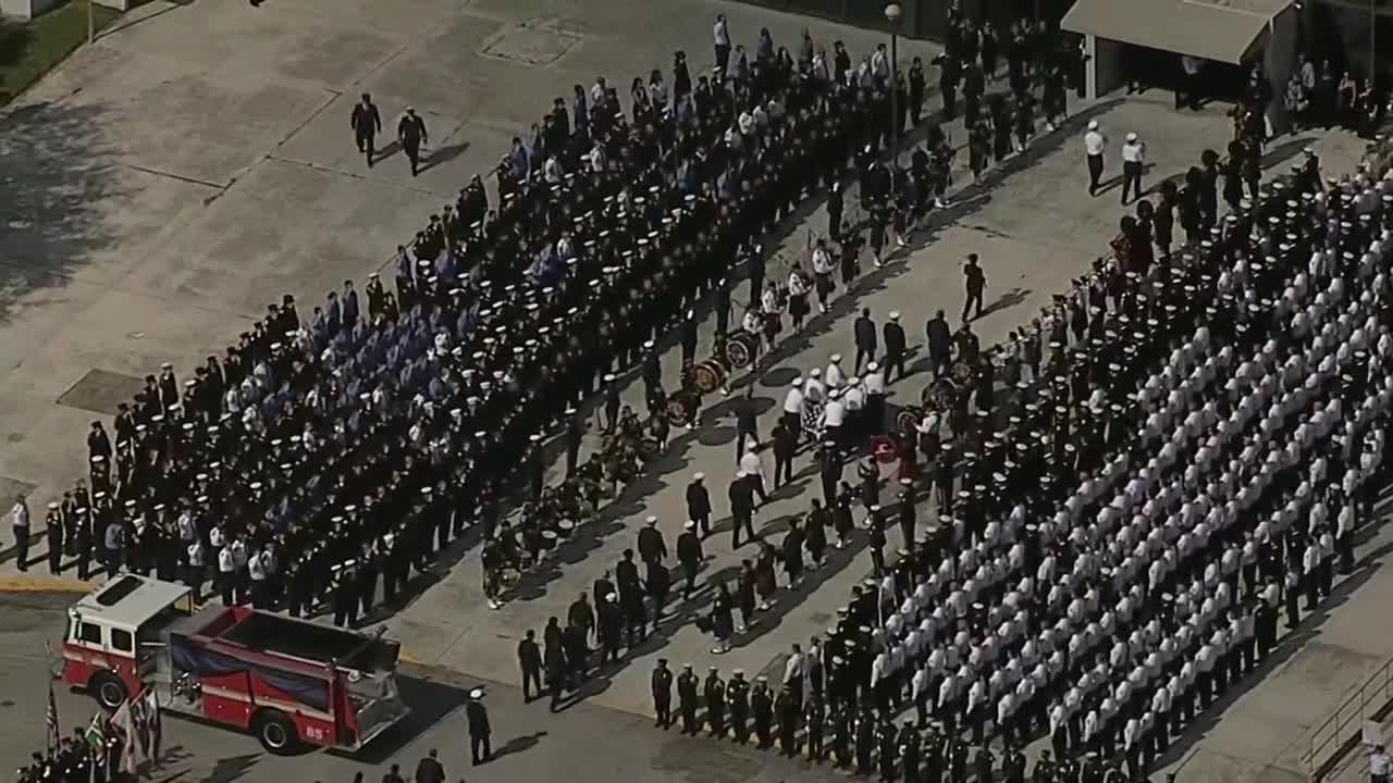 Terryson Jackson's flag-draped casket carried inside Faith Center in Sunrise, Sept. 8, 2023